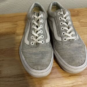 Vans Gray‎ and White Low-Top Sneakers